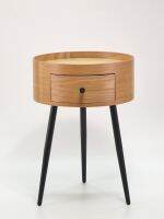 ✌ Log style bedside solid simple foreign trade furniture round side low cabinet