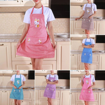 Practical Cooking Accessory Little White Rabbit Theme Hanging Neck Kitchen Apron Creative Advertising Gift Idea Cute Cartoon Apron