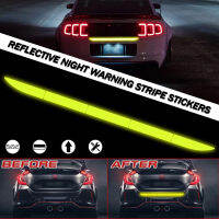 5Pcs เรืองแสงสีเขียวสะท้อนแสง Night Visibility คำเตือนความปลอดภัยแถบสะท้อนแสงด้านหลัง Trunk ประตู Fender กันชนสติกเกอร์ DIY