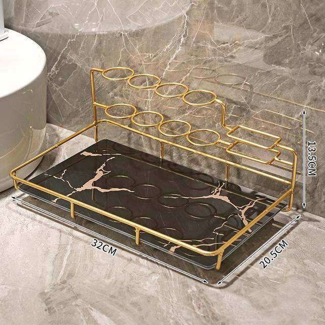 metal-glass-storage-rack-storage-tray-electric-toothbrush-holder-wall-shelf-glass-mouthwash-cup-bathroom-shelves-organizer