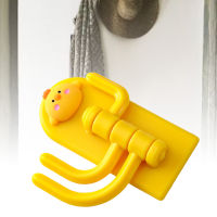 Self Adhesive Hanger Punch Free Rotating 3 Hooks Cute Animal Wall Door Holder for Keys