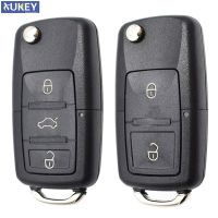 2 3 Buttons Car Remote Flip Key Fob Case Shell For VW Golf MK6 Polo Bora Beetle Tiguan Passat Caddy Jetta Eos Scirocco No Blade