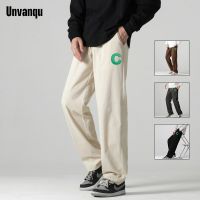 Unvanqu New Autumn Winter Corduroy Pants Korean Men’s Baggy Joggers Fashion Streetwear Loose Casual Fleece Warm Brand Clothing