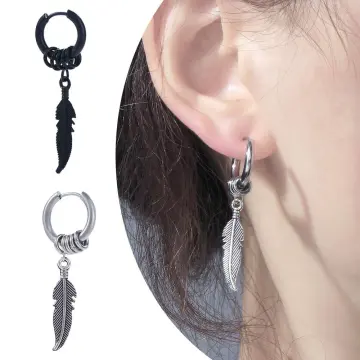 Mens hot sale feather earrings