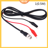 Aleaty? Digital Oscilloscope Probe BNC Test นำ BNC Q9ชายไปยัง dual ALLIGATOR clips