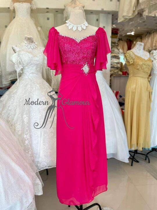 Fuschia Pink Blush Pink Mother Dress Ninang Principal Sponsor Gown Lazada PH