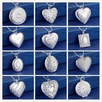 hot sale Silver color Photo Frame Pendant Necklace Snake Chain For Woman Charm Wedding Fashion Jewelry ColorLN072