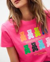 Vending Machine Gummy Bear Crop top ( Fuchsia/สีชมพูบานเย็น)