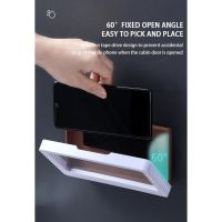 ❂℡✧ Bathroom Phone Holder Box Bathingroom Waterproof Wall Mounted Touch Screen Seamless Mobile Phone Holder