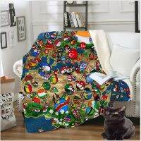 【CW】✹✺  LIASOSO Print Blankets Coral Countryball Polandballs Anime Quilt Cartoon Ussr