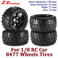 ZD 24PCS 18 Rc ล้อยางยางรถบรรทุกมอนสเตอร์ล้อ Off-Road 150มม. ยาง Hex Rims 17มม. Hub พลาสติกสำหรับ HSP Traxxas Wltoys