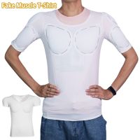 Sponge Man Cosplay Fake Muscle T-Shirt Arm Chest Belly Muscle Shaper Invisible Abdominal Pad Corset Top Undershirts Simulation