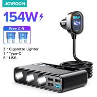 Joyroom Car Charger Adapter 154W 9in1 Car PD 3 Socket Cigarette Lighter Splitter Charge Independent Switches DC Cigarette Outlet Car Chargers