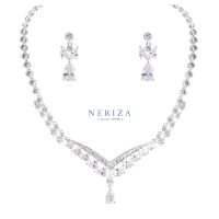 Neriza Jewelry/เครื่องประดับเจ้าสาวเพชรสังเคราะห์ รับประกันประกายไฟเทียบเท่าเพชรแท้ จัดส่งฟรีพร้อมกล่องNSW038