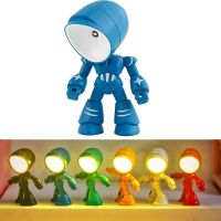 ❄♟ Cute Led Hero Table Lamp Mini Portable Cool Mecha Cute Robot Night Light Bedroom Home Decoration Kids Boys Gifts