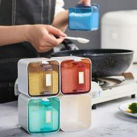 （orange kitchen） Multicolor ขวดเครื่องเทศชุดเกลือและพริกไทยปรุงรสขวดติดผนังห้องครัวเครื่องปรุงขวดใส่น้ำซอสภาชนะที่เก็บ