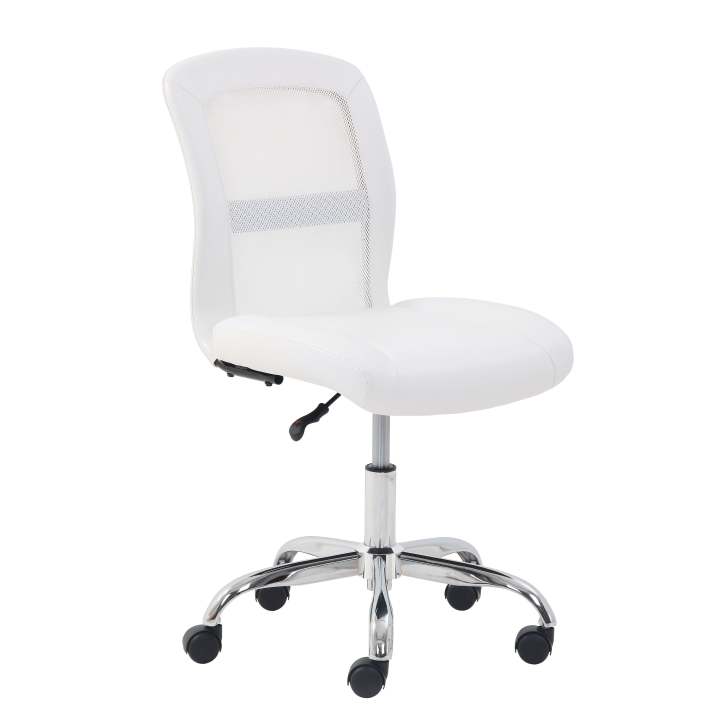 mainstays-กลางหลังเก้าอี้ออฟฟิศทำงานไวนิลตาข่ายเก้าอี้ผู้เอนกายสำนักงานสีขาวเฟอร์นิเจอร์สำนักงาน
