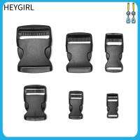 HEYGIRL 2/5/10/20/30 pcs ปรับได้ พลาสติกสีดำ ฮาร์ดแวร์ Dual ล็อคสร้อยข้อมือ Paracord หัวเข็มขัดด้านข้าง อะไหล่เข็มขัดเป้ หัวเข็มขัดโค้ง