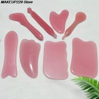 Pink Natural Rose Quartz Jade Gua Sha Board Acupuncture Massage Face Lifting Stone Guasha Scraping Facial Gouache Quartz Massage