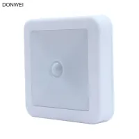 DONWEI LED Night Light IR Motion Sensor Square LED Cabinet Light โคมไฟติดผนังโดย3A ตู้เสื้อผ้าห้องนอนห้องน้ำ Ligh