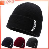 QIAO แฟชั่น ข้น สีทึบ หมวกฮิปฮอป หมวกบีนนี่ หมวกถัก Skullcap