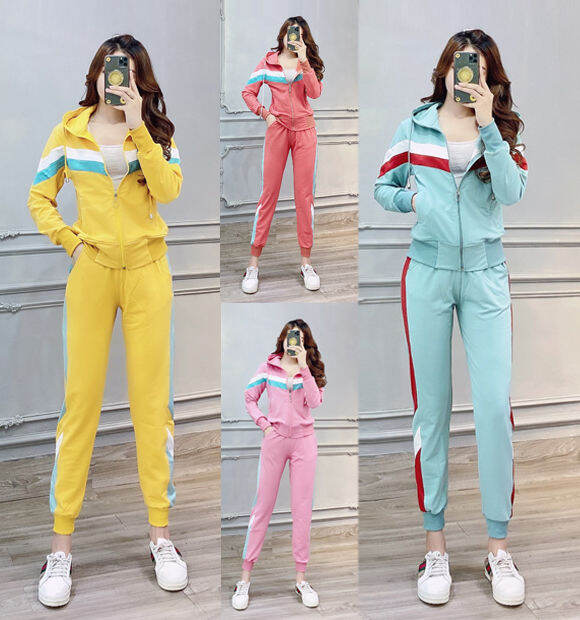 Hcm]Bộ Đồ Thể Thao Nữ Áo Khoác Phối Màu Có Nón Tt409 Thun Nhập Hàng Cao Cấp  Form Chuẩn Đẹp Ảnh Chụp Thật | Lazada.Vn