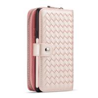 Luxury Woven Zipper Magnet Leather Wallet Case For iPhone 12 11 13 Pro 5s se 6 7 8 Plus X Xr Xs Max SE Cover