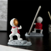 Modern creative desktop decoration astronaut mobile phone bracket sculpture cartoon resin figurine small home decor accessories
