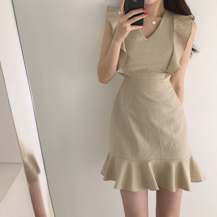 พร้อมส่ง-ล้างสต๊อก-mini-dress-เดรสผ้าฝ้าย-3152-ชุดเดรส-เดรสกระโปรงสั้น-เดรสน่ารัก-เดรสผู้หญิง-เข้ารูป-เสื้อผ้าแฟชั่นเกาหลี