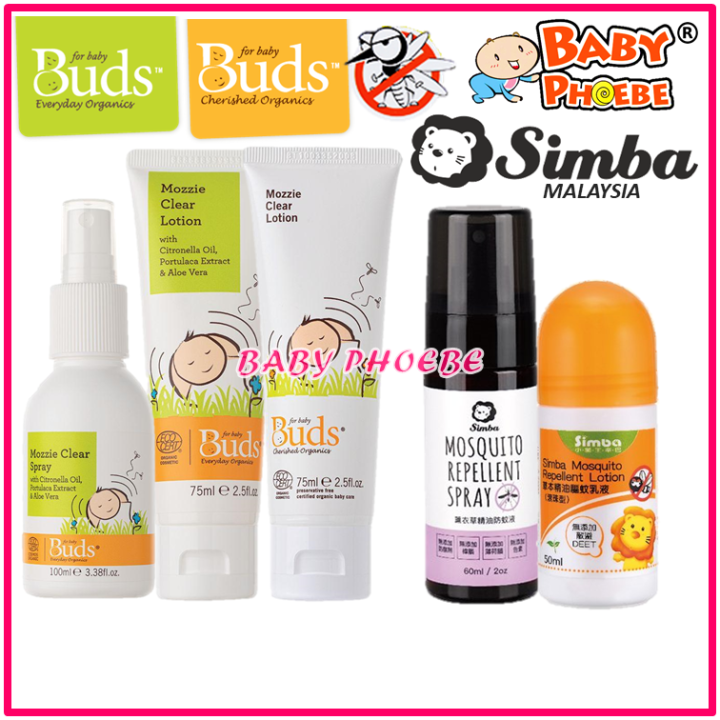Buds Organic Baby Mozzie Clear Spray Lotion Simba Natural Mosquito