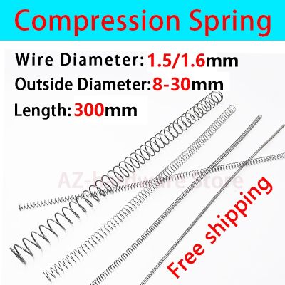 Compressed Spring Pressure Spring Wire Diameter 1.5/1.6mmOuter Diameter 8mm-30mmLength 300mm Release Spring Return Spring 1Pcs