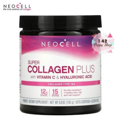 Neocell Super Collagen Plus with Vitamin C & Hyaluronic Acid Powder, 6.9 oz (195 g)-Derma Matrix