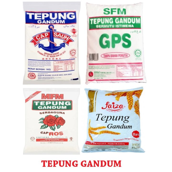 Paling Murah Tepung Gandum Cap Sauh Gps Faiza Cap Ros Mfm 850g