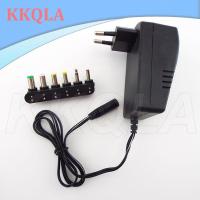 QKKQLA AC DC 3V 4.5V 5V 6V 7.5V 9V 12V Power Charger Supply Adapter Travel Plug 2.5A Universal Adaptor Converter 6 Plugs 30W