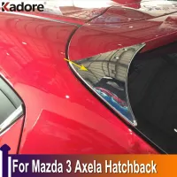 สำหรับ Mazda 3 M3 Axela Hatchback 2014 2015สติกเกอร์ปีกสปอยเลอร์ด้านหลังโครเมี่ยมด้านหลังหน้าต่างสามเหลี่ยมตัดแต่งอุปกรณ์เสริมรถยนต์