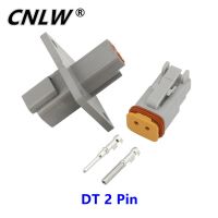1 Set 2 Pin DT Male Female Gray IP67 Waterproof Electrical Wire Connector with Solid Contact and Seal Plug DT06-2S/DT04-2P-L012