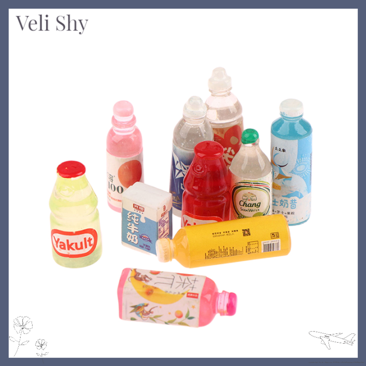 veli-shy-อุปกรณ์เสริมบ้านตุ๊กตานวัตกรรม5ชิ้นขวดไวน์จำลองเรซิ่นซูเปอร์มาร์เก็ตขวดเครื่องดื่มของเล่นแบบจำลอง-diy