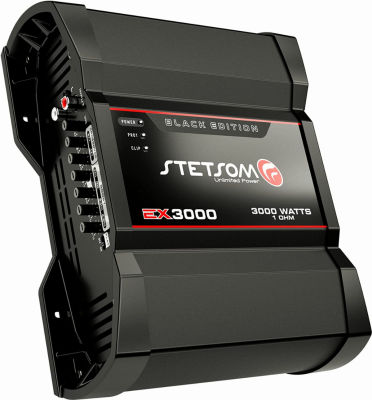 Stetsom EX 3000 Black Edition 1 Ohm Mono Car Amplifier, 3000.1 3K Watts RMS, 1Ω Stable Car Audio, Full Range HD Sound Quality, Crossover & Bass Boost, Car Stereo Speaker MD, Smart Coolers