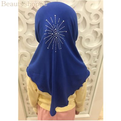 【YF】 11 Colors Girls Kids Muslim Beautiful Hijab Arab Scarf Shawls Flower Pattern about 45cm for 2 to 5 years old