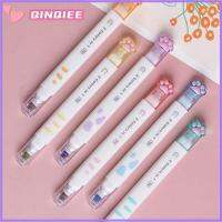 QINQIEE 6Pcs พลาสติกสำหรับตกแต่ง ปากกาทำเครื่องหมายปลายสิ่ว อุ้งเท้าของแมว ปากกาเน้นข้อความที่สวยงาม เย็นเย็น ออฟฟิศสำหรับทำงาน