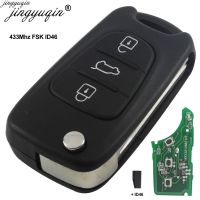 Jingyuqin กุญแจรถยนต์รีโมทพับ ID46 433Mhz สำหรับ Hyundai I20 I30 IX35 Avante Kia Rio 3 K2 K3 K5 Ceed Cerato Picanto Soul Sportage