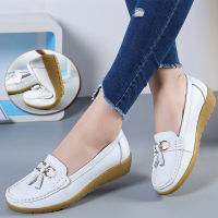 2021Women Flats Shoes Cut Out Leather Breathable Moccasins Women Boat Shoes Ballerina Ladies Casual Shoes Sneakers Women Nurse Shoe