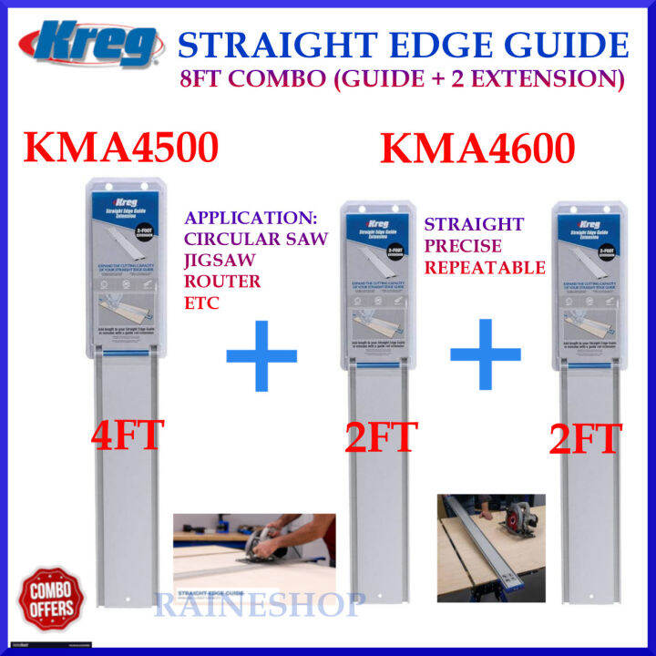 KREG Straight Edge Guide Combo 8 Feet KMA4500 + KMA4600 Circular Saw Guide Router Jigsaw Guide