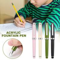 1pc Candy Color Fountain Pen Gold Trim Acrylic Barrel Fine Nib For Writing Calligraphy Signature School Jinhao 82 Acrylic  Pens