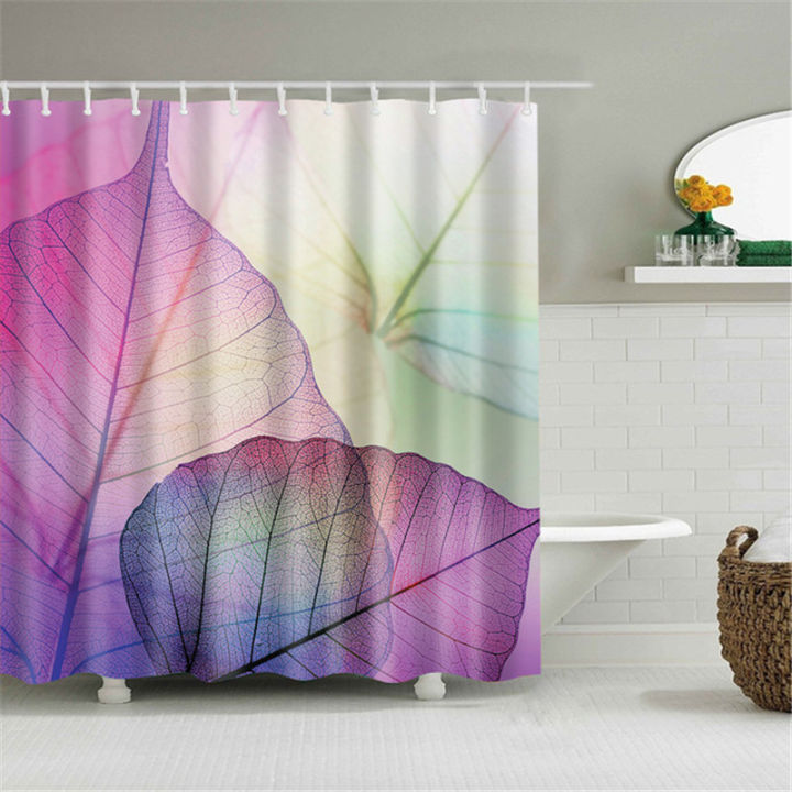 landscape-plants-shower-curtain-bamboo-lotus-flowers-3d-bath-single-printing-waterproof-polyester-for-bathroom-decor-180x200cm