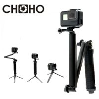 【hot】 selfie stick Handheld Extendable Pole 3-Way   mini for Gopro HERO 10 9 8 xiaomi yi 4k Acessories