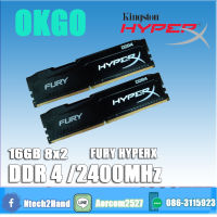 RAM PC แรมพีซี KINGSTON HyperX FURY BLACK 16GB (8GBx2) DDR4/2400