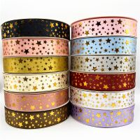 【hot】！ 5yards 25mm Polyester Printing STARS Design Bow Wedding Decoration