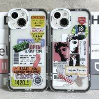 Qiqi เคสโทรศัพท์สำหรับ iPhone,สติ๊กเกอร์สวยงามตราสัญลักษณ์ Art 11 12 13 14 Pro Max XR ฝาครอบเคส