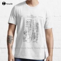 Oboe Patent Drawing Blueprint Trending T-Shirt White Shirts Custom Gift Breathable Cotton Outdoor Simple Vintag Casual T Shirts